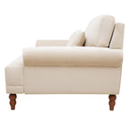 Sillón de exterior con respaldo de listones, 1 plaza – Beige / Blanco / Verde
