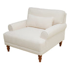 Sillón de exterior con respaldo de listones, 1 plaza – Beige / Blanco / Verde