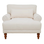 Sillón de exterior con respaldo de listones, 1 plaza – Beige / Blanco / Verde