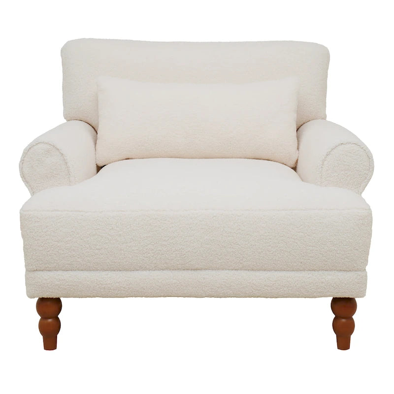 Sillón de exterior con respaldo de listones, 1 plaza – Beige / Blanco / Verde