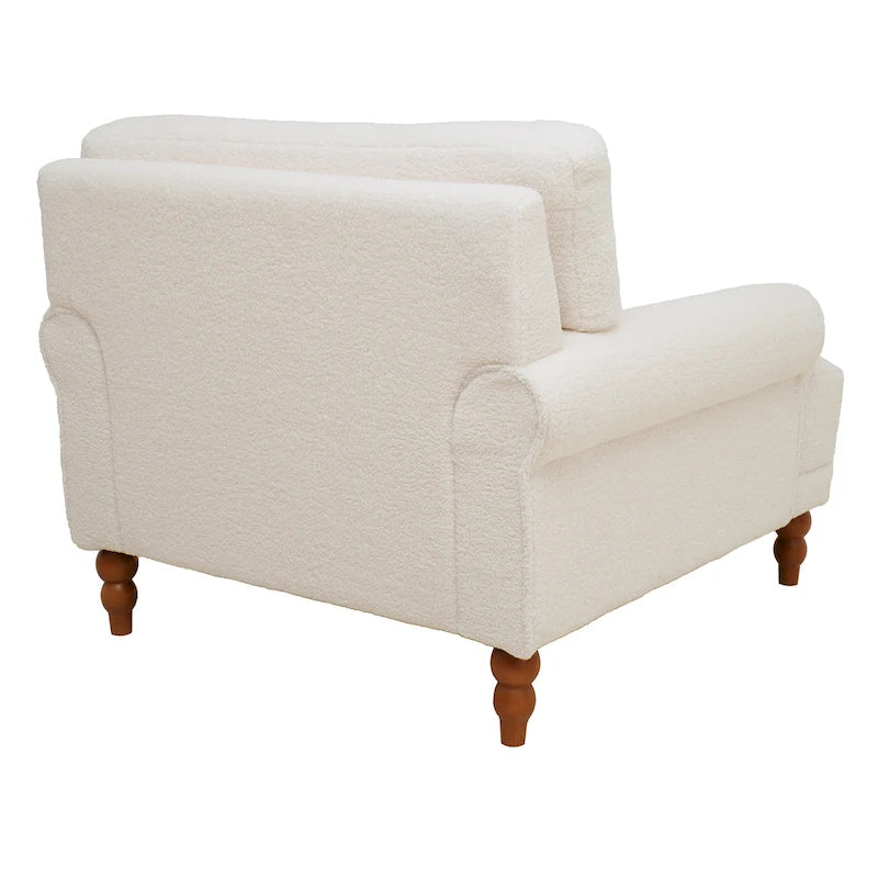Sillón de exterior con respaldo de listones, 1 plaza – Beige / Blanco / Verde