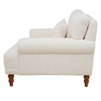 Sillón de exterior con respaldo de listones, 1 plaza – Beige / Blanco / Verde
