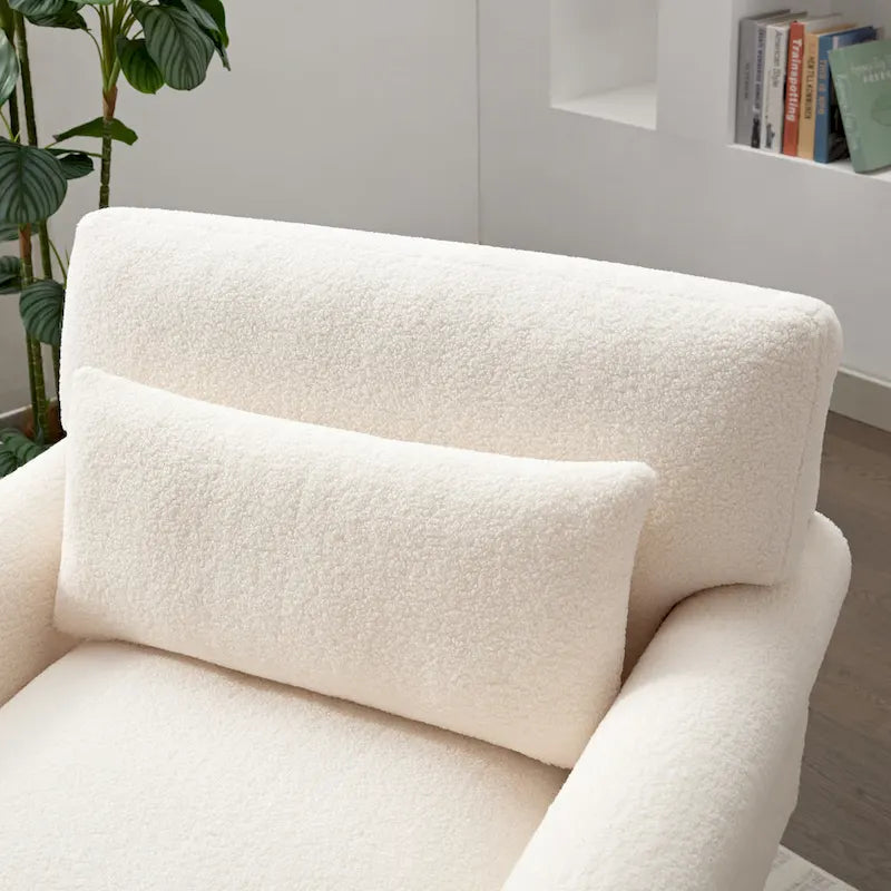 Sillón de exterior con respaldo de listones, 1 plaza – Beige / Blanco / Verde