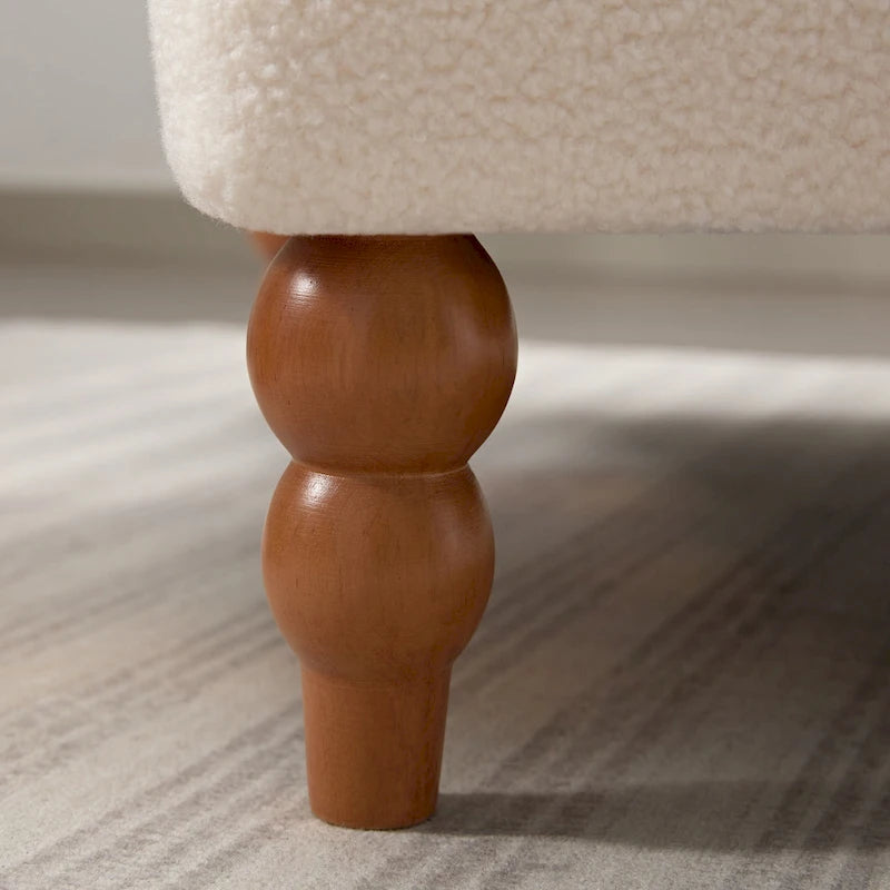 Sillón de exterior con respaldo de listones, 1 plaza – Beige / Blanco / Verde